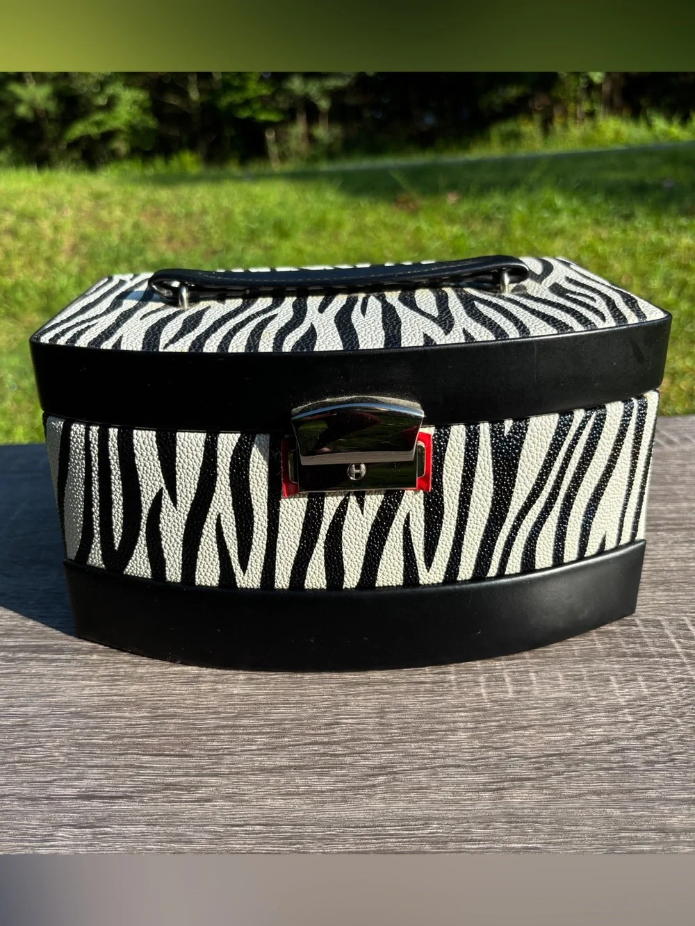 Jewelry Case Travel Organizer Zebra Design